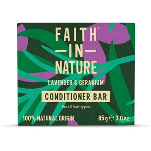 Faith In Nature Conditioner Bar - Lavender & Geranium - Normal To Dry Hair - Plastic Free Zero Waste - Natural Vegan & Cruelty Free - 85g