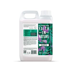 Faith In Nature Shampoo 2.5L Refill - Lavender & Geranium - Normal To Dry Hair - Natural, Vegan & Cruelty Free - Paraben And SLS Free - Bulk Buy