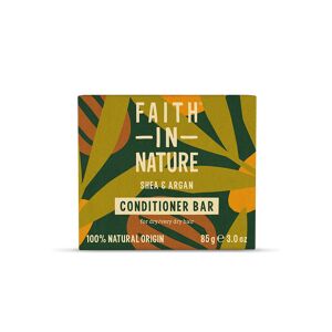 Faith In Nature Conditioner Bar - Shea & Argan - Dry/Very Dry Hair - Plastic Free Zero Waste - Natural Vegan & Cruelty Free - 85g