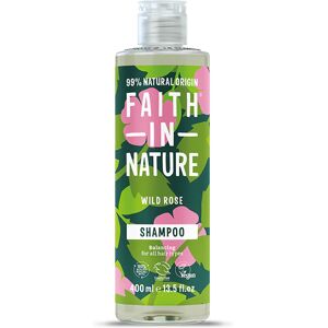 Faith In Nature Shampoo - Wild Rose - 400ml - Normal To Dry Hair - Natural, Vegan & Cruelty Free - Paraben And SLS Free