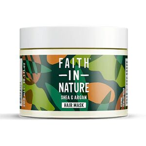 Faith In Nature Shea & Argan Nourishing Hair Mask - Organic Hair Treatment - Great For Curly Hair - Vegan & Cruelty Free - Dry Hair - 300ml