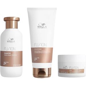 Wella Professionals Deep Repair Professional Hair Care Regime for Dry & Damaged Hair, Fusion Intense Repair Shampoo 250ml, Conditioner 200ml & Hair Mask 150ml Bundle