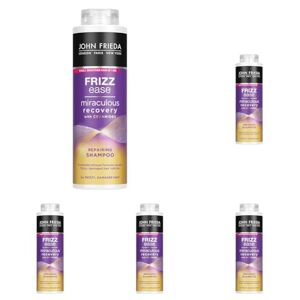John Frieda Frizz Ease Miraculous Recovery Mini Shampoo 500ml, Moisturising Shampoo for Frizzy, Damaged Hair and Split Ends (Pack of 5)