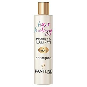 Pantene Shampoo For Frizzy, Dry And Coloured Hair, De-frizz & Illuminate, Shampoo For Women With Hyaluronic Acid, Omega 9, Pro-V Blend, Revives Dullness & Helps Repair Colour & Styling Damage, 250ml