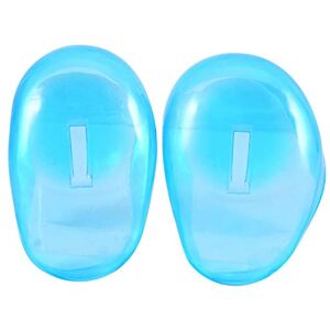 FILFEEL Ear Cover, 2PCS Blue Salon Hair Dye Clear Blue Silicone Ear Shield Barber Shop Anti-Staining Earmuffs Protect