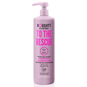 Noughty 97% Natural, To The Rescue Moisture Boost Shampoo, 97% Natural Sulphate Free Vegan Haircare, Hydrating Formula for Frizzy and Damaged Hair, with Sweet Almond and Sunflower Seed 1L