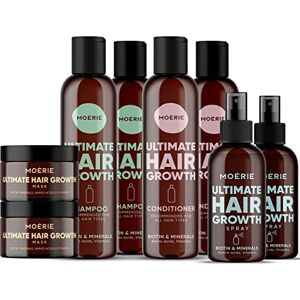 M MOÉRIE Moerie Mineral Shampoo and Conditioner Plus Hair Mask and Hair Spray Mega Pack – The Ultimate Hair Care Set – For Longer, Thicker, Fuller Hair - Vegan Hair Products – Paraben & Silicone Free 8 items