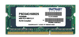 Patriot Memory 4 GB SO-DIMM DDR3 - 1600MHz - (PSD34G16002S) - Patriot Signature