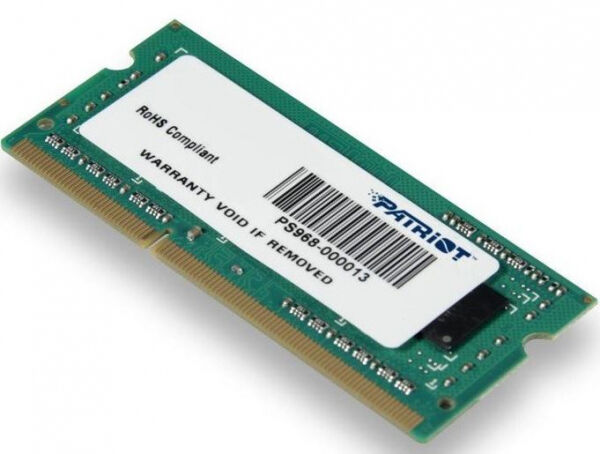 Patriot Memory 4 GB SO-DIMM DDR3 - 1600MHz - (PSD34G160081S) Patriot Signature Line CL11