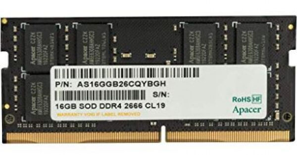 Apacer 16 GB SO-DIMM DDR4 - 2666MHz - (AS16GGB26CQYBGH) - Apacer NOX CL16