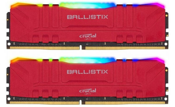 Crucial 64 GB DDR4-RAM - 3200MHz - (BL2K32G32C16U4RL) Crucial Rot RGB Kit CL16