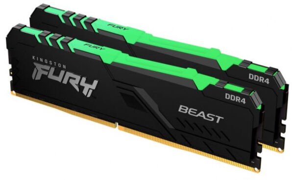 Kingston 16 GB DDR4-RAM - 3200MHz - (KF432C16BBAK2/16) Kingston FURY Beast RGB Kit CL16