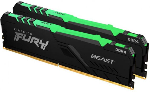 Kingston 16 GB DDR4-RAM - 3600MHz - (KF436C17BBAK2/16) Kingston FURY Beast RGB Kit CL17