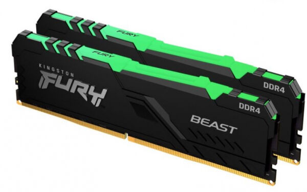 Kingston 32 GB DDR4-RAM - 3600MHz - (KF436C18BBAK2/32) Kingston FURY Beast RGB Kit CL18