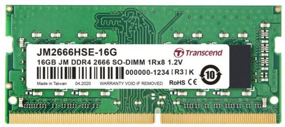 Transcend 16 GB SO-DIMM DDR4 - 2666MHz - (JM2666HSE-16G) Transcend JetRAM CL19