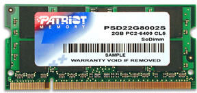 Patriot Memory 2 GB SO-DIMM DDR2 - 800MHz - (PSD22G8002S) Patriot Signature CL5