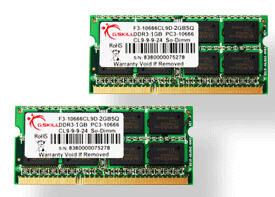 G.Skill 4 GB SO-DIMM DDR3 - 1333MHz - (F3-10666CL9S-4GBSQ) G.Skill CL9
