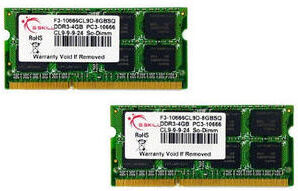 G.Skill 8 GB SO-DIMM DDR3 - 1333MHz - (F3-10666CL9D-8GBSQ) G.Skill Value Kit CL9