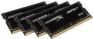 HyperX Impact - DDR4 - kit - 64 Go: 4 x 16 Go - SO DIMM 260 broches - 2400 MHz / PC4-19200 - mémoire sans tampon