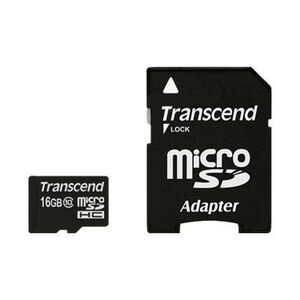 Transcend Flash-Speicherkarte 16 GB microSDHC SD-Adapter inbegriffen Class 10 microSDHC