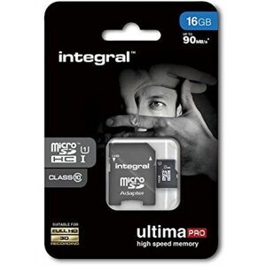 Integral - UltimaPro 16 gb MicroSDHC Class 10 Memory Card up to 90 MB/s, U1 Rating Black Speicherkarte MicroSD uhs-i