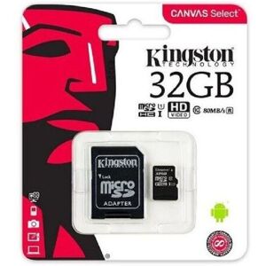 Trade Shop Traesio - kingston micro sd 32 gb class 10 microsd 80 mb/s canvas speicherkarte 32GB