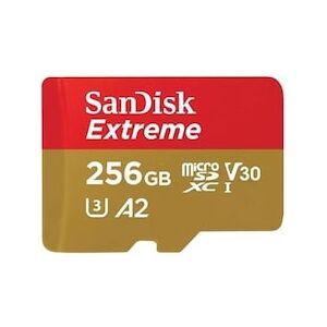 SanDisk Extreme 256 GB microSDXC Speicherkarte Kit (2022) bis 190 MB/s, C10,U3