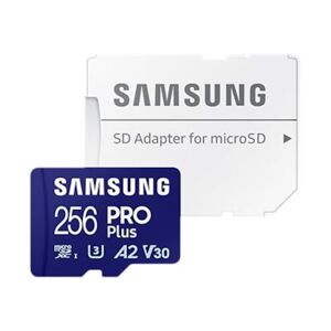 Samsung PRO Plus 256 GB microSDXC-Speicherkarte (180 MB/s, Class U3, V30, A2)