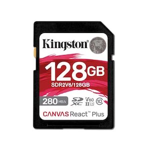 Kingston Canvas React Plus V60 128GB SDXC Speicherkarte 4K-UHS-II