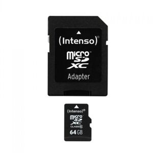 Intenso 64GB Micro SDHC Card CL10 mit Adapter/ für Card Recorder - Speicherkarte