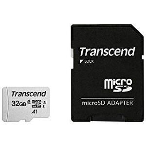 Transcend Highspeed 32GB micro SDXC/SDHC Speicherkarte (für Smartphones, etc. und Digitalkameras) / Class 10, UHS-I, A1 – TS32GUSD300S-AE (mit Adapter, umweltfreundliche Verpackung)