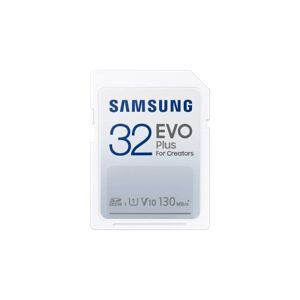 Samsung EVO Plus SD-Karte, 32 GB, SDXC UHS-I U1, Full HD, 130 MB/s Lesen, Speicherkarte für Spiegelreflexkameras und Systemkameras, MB-SC32K/EU