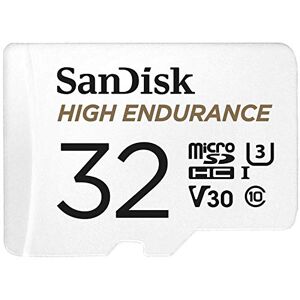 SanDisk High Endurance microSDHC Speicherkarte 32 GB + Adapter (Für Dash-Cams und private Überwachungskameras, 100 MB/s Lesen, V30 für Full-HD und 4K-Videos)