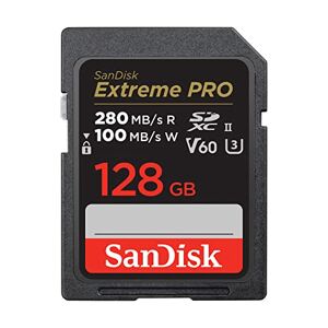 SanDisk Extreme PRO SDXC UHS-II Speicherkarte V60 128 GB (280 MB/s, 6K, 4K UHD, U3, C10, Rescue PRO Deluxe)
