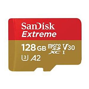 SanDisk Extreme - Flash-Speicherkarte (microSDXC-an-SD-Adapter inbegriffen) - 128 GB - A2 / Video Class V30 / UHS-I U3 / Class10 - microSDXC UHS-I