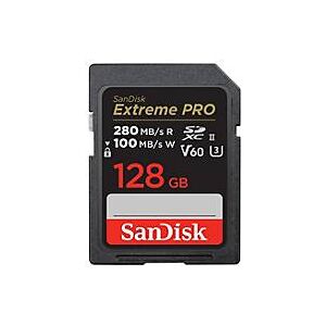 SanDisk Extreme Pro - Flash-Speicherkarte - 128 GB - Video Class V60 / UHS-II U3 / Class10 - SDXC UHS-II