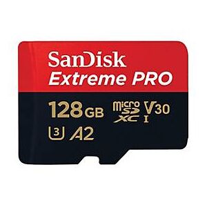 SanDisk Extreme Pro - Flash-Speicherkarte (microSDXC-an-SD-Adapter inbegriffen) - 128 GB - A2 / Video Class V30 / UHS-I U3 / Class10 - microSDXC UHS-I