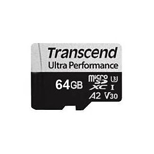Transcend 340S - Flash-Speicherkarte - 64 GB - A2 / Video Class V30 / UHS-I U3 / Class10 - microSDXC