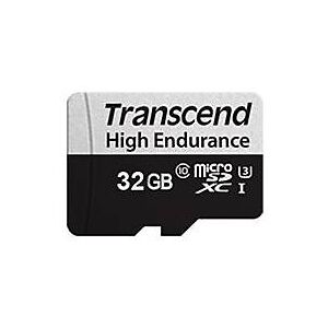 Transcend 350V - Flash-Speicherkarte (SD-Adapter inbegriffen) - 32 GB - UHS-I U1 / Class10 - microSDHC UHS-I