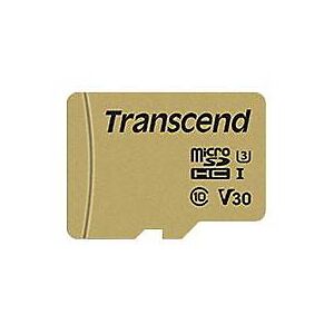 Transcend 500S - Flash-Speicherkarte (microSDHC/SD-Adapter inbegriffen) - 16 GB - Video Class V30 / UHS-I U3 / Class10 - microSDHC