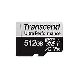 Transcend USD340S - Flash-Speicherkarte (microSDXC-an-SD-Adapter inbegriffen) - 512 GB - A2 / Video Class V30 / UHS-I U3 / Class10 - microSDXC UHS-I