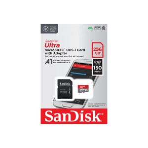 SanDisk microSDXC Card 256GB, Ultra, Class 10, U1, A1 + SD-Adapter