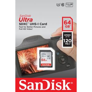 SanDisk SDXC-Card 64GB, Ultra, Class 10, UHS-I (R) 120MB/s, Retail-Blister