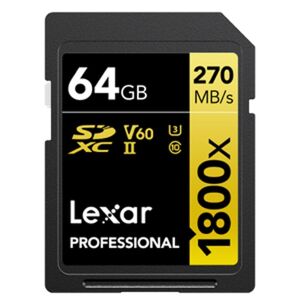 Lexar SD Pro Gold Series UHS-II 1800x 64GB V60