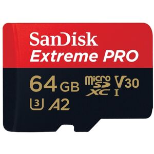 SanDisk Extreme Pro 64 GB 200 MB/s micro SDXC UHS-I, U3, V30, A2, C10+ SD Adapter