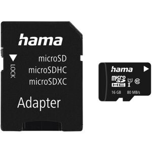 Hama microSDHC 16GB Class 10 UHS-I 80MB/s + Adapter/Foto