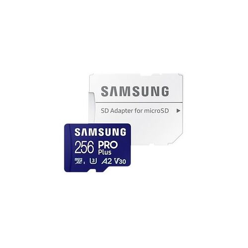 Samsung PRO Plus 256 GB microSDXC-Speicherkarte (180 MB/s, Class U3, V30, A2)
