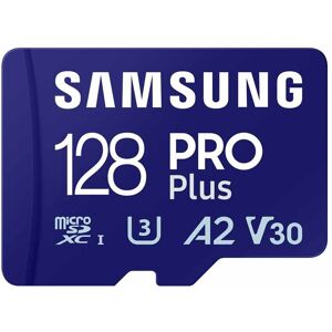 Samsung Hukommelseskort Micro Sd Pro Plus Uhs-i U3 Full Hd 4k 128gb Blå