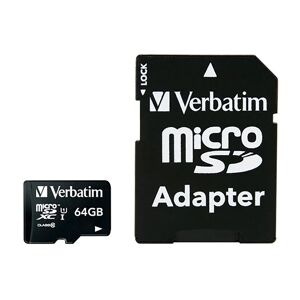 Verbatim Premium microSDHC Class 10 Hukommelseskort m. 64GB & Kamera Adaptor