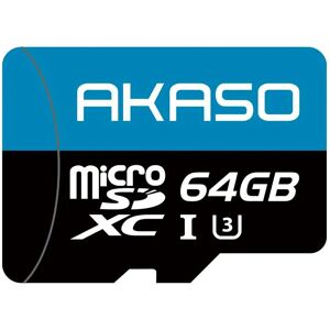 AKASO 64GB Micro-SD Kort til Kamera - 100MB/s - Sort / Blå